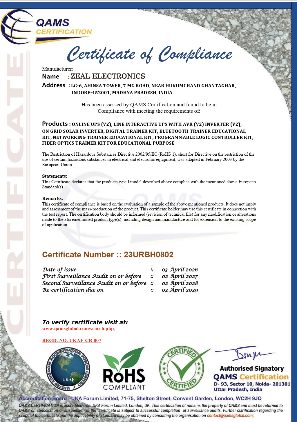 RoHS: Restriction of Hazardous Substances